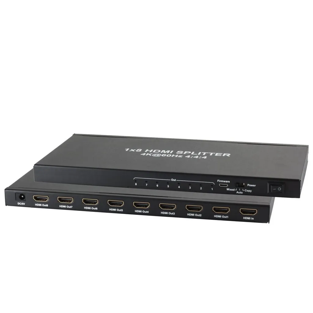 Répartiteur HDMI 1 vers 8 Ultra HD 4K 60Hz avec boîtier métal robuste