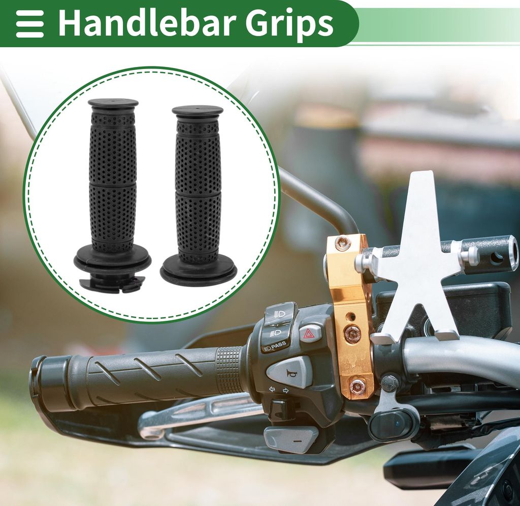 7/8" 22mm 15/16" 24mm Motorrad Hand Griffe Cover Kit Rutschfest TPU Lenker Griffe für Motorrad Roller Fahrrad ATV Schwarz 1 Set Sechseck Muster