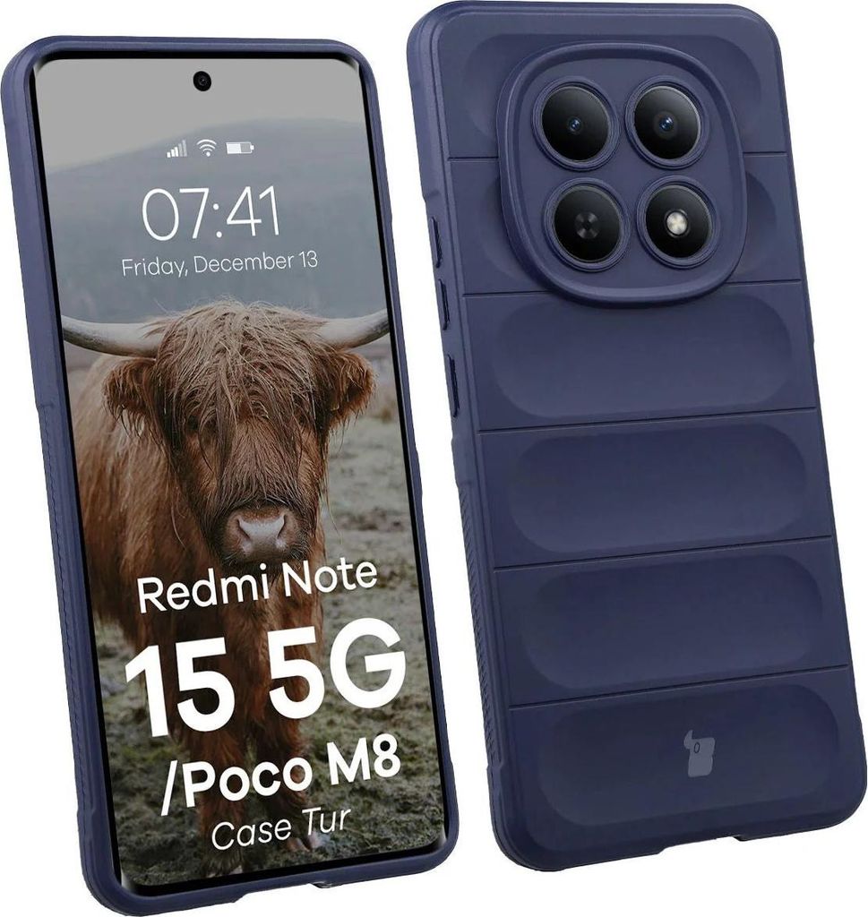Robuste Handyhülle für Xiaomi Redmi Note 15 5G / POCO M8 5G, Bizon Case Tur, Dunkelblau
