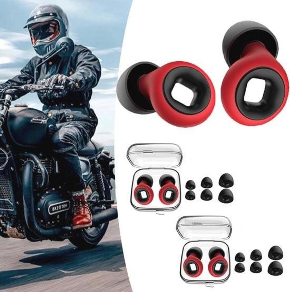 Ohrstöpsel für Motorrad und Schlaf, 2 Paar, Windgeräusche, Schnarchfrei, in 4 Größen (XS/S/M/L)