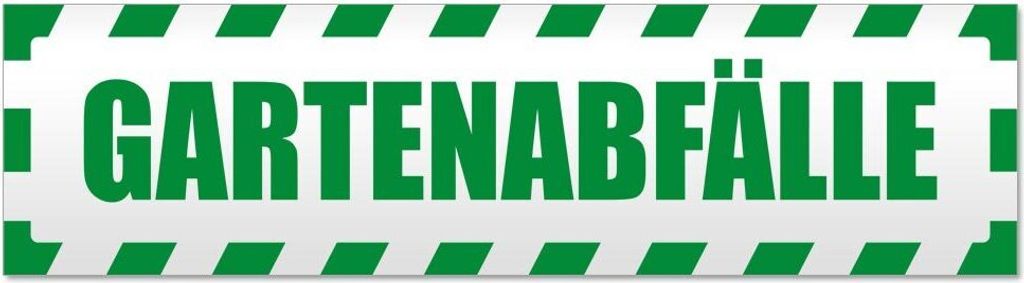 Kiwistar Gartenabfälle gestreift Magnetschild Schild magnetisch - 30cm Grün - Magnetfolie für Auto PKW Kfz