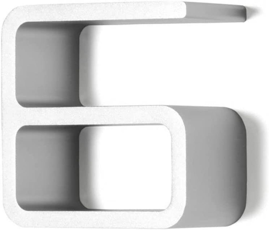 Authentics Entrance Hausnummer 6, Hauswand-Dekoration, Aluminium, Silber eloxiert, 80606