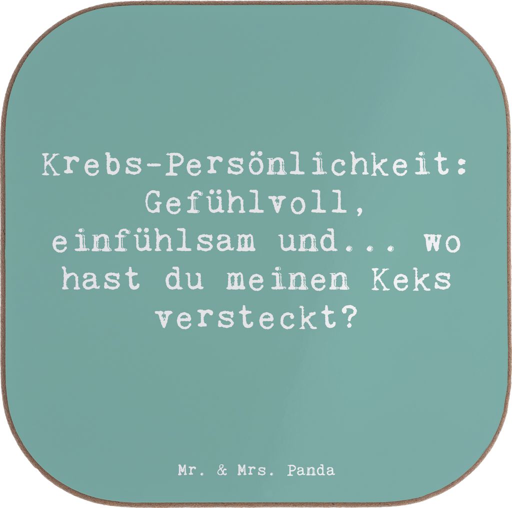 Mr. & Mrs. Panda Untersetzer für Gläser Spruch Krebs Gefühlswelt - Meeresbrise - Geschenk, Getränkeuntersetzer, Einfühlungsvermögen, Handgefe...