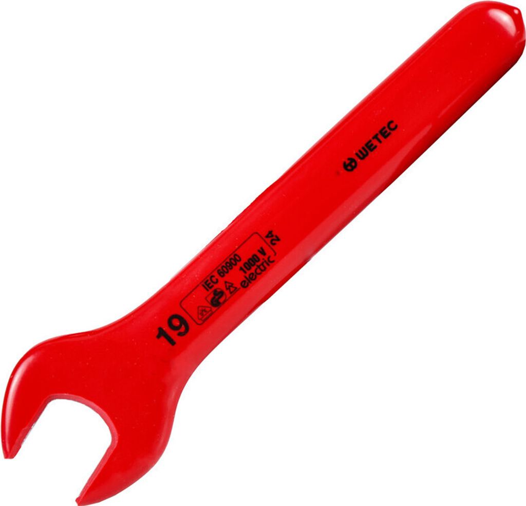 WETEC Einmaulschlüssel, DIN 7446, Schlüsselweite 19 mm, 1.000 V/VDE/GS