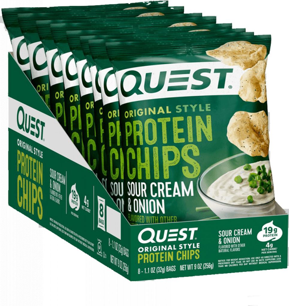 Quest Nutrition Protein Chips (8x32g) Sour Cream & Onion - Produktbild 