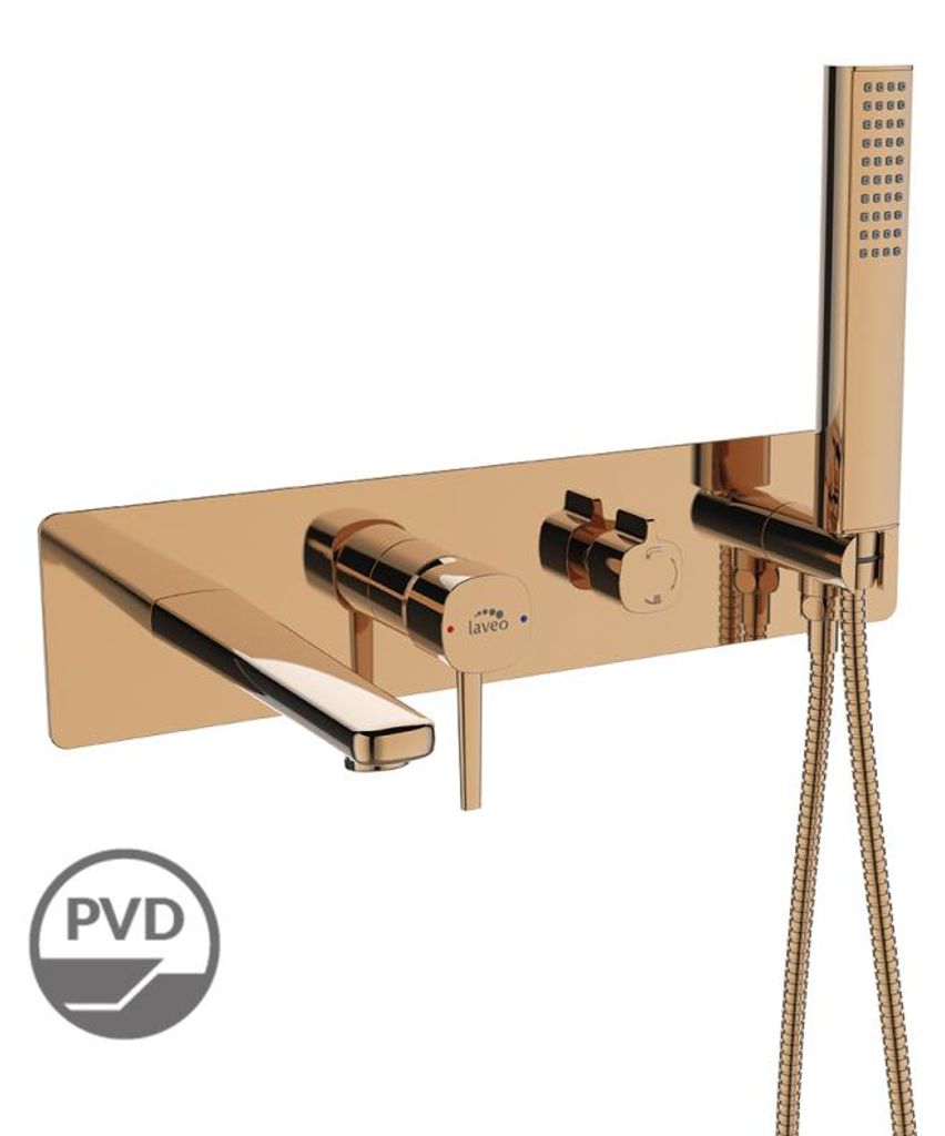 Laveo POLA BAP_811P Unterputz-Badarmatur inklusive Set, Roségold