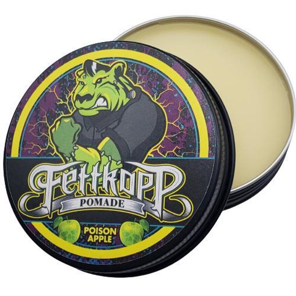 POISON APPLE von FETTKOPP POMADE starker Halt - grüner Apfel - Handgemacht in Deutschland - Haarpomade Alternative zu Haargel firm hold strong