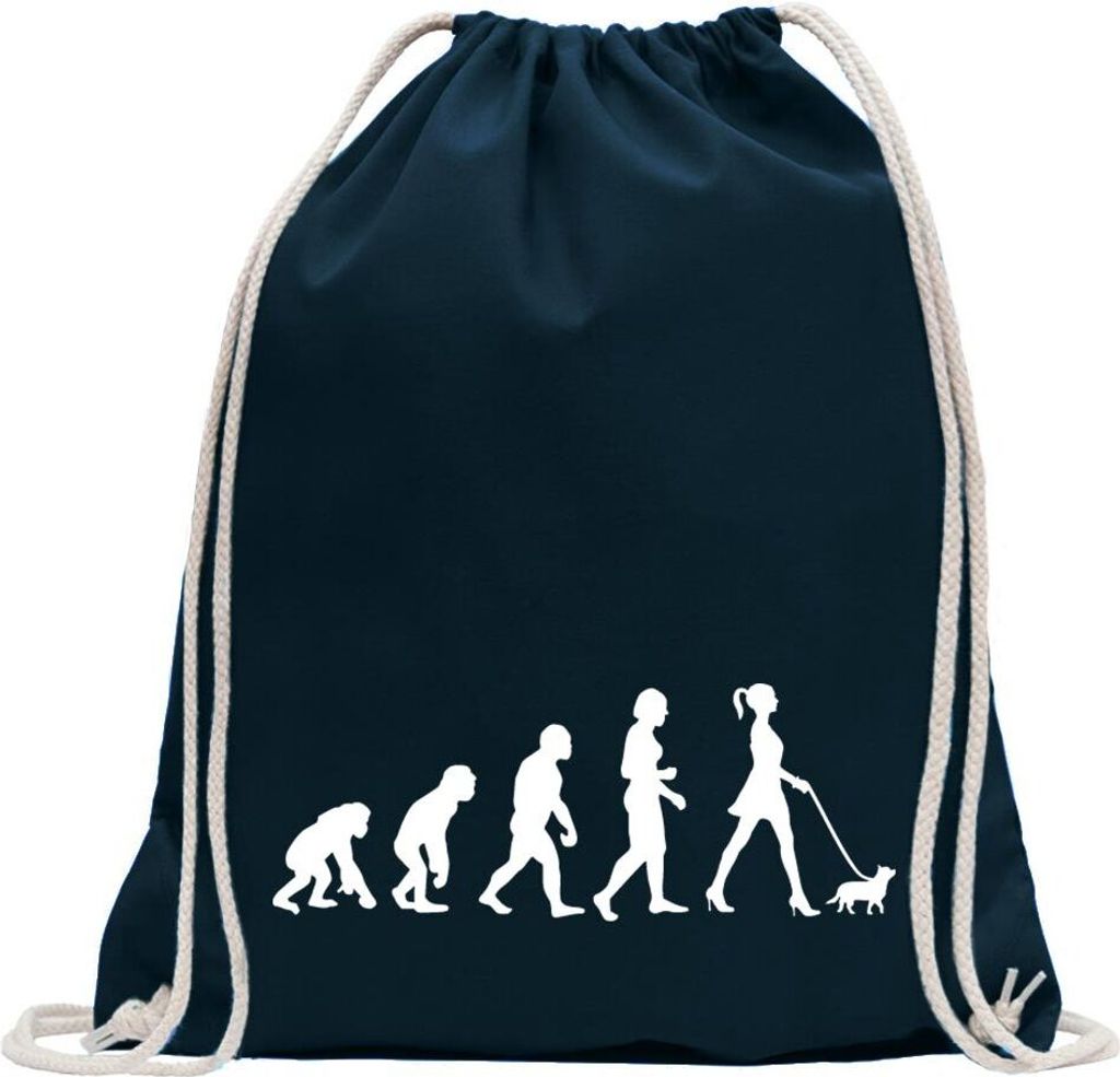 Kiwistar - Turnbeutel - dunkelblau - Evolution It-Girl Trend & Style - Fun Rucksack Sport Beutel Gymsack Baumwolle mit Ziehgurt