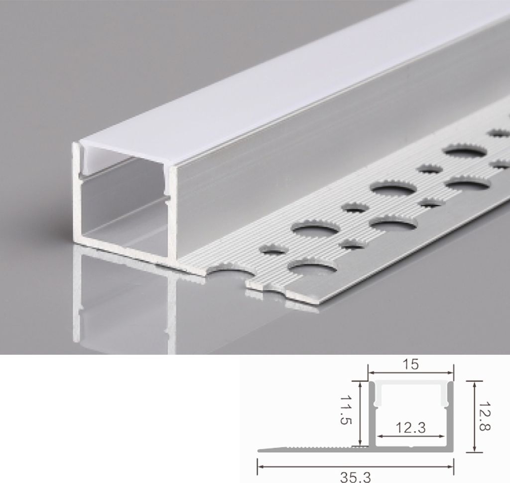 2 Meter Alu Profile Alu Schiene Rigips Trockenbau Profil Abdeckung Kanal System für LED-Streifen Profil H-13