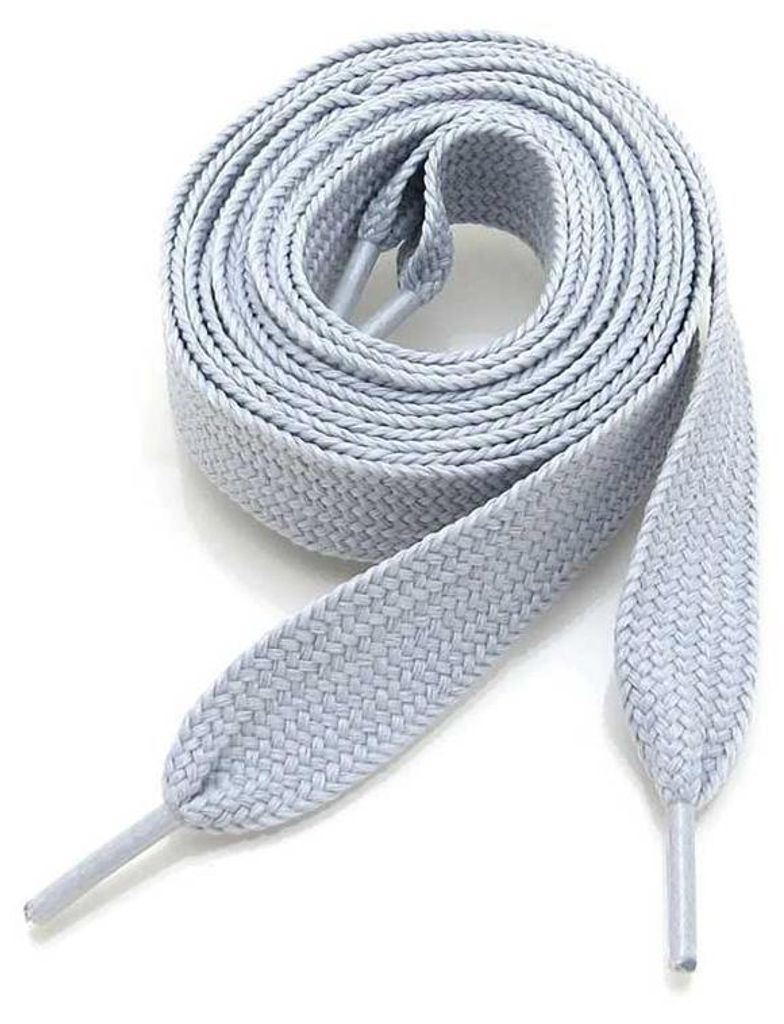 schnuersenkel flach breit 2cm grau