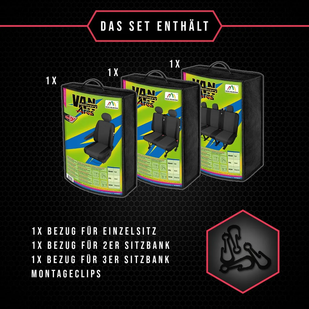 Coprisedili per auto coprisedili per furgoni per Peugeot Expert III (16-) BUS 6 posti - 7