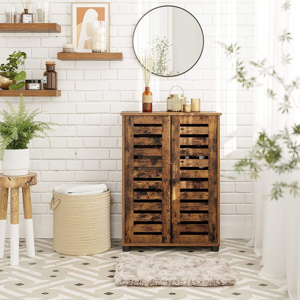 VASAGLE Badezimmerschrank mit Lamellentüren, 2 Produktbild 2