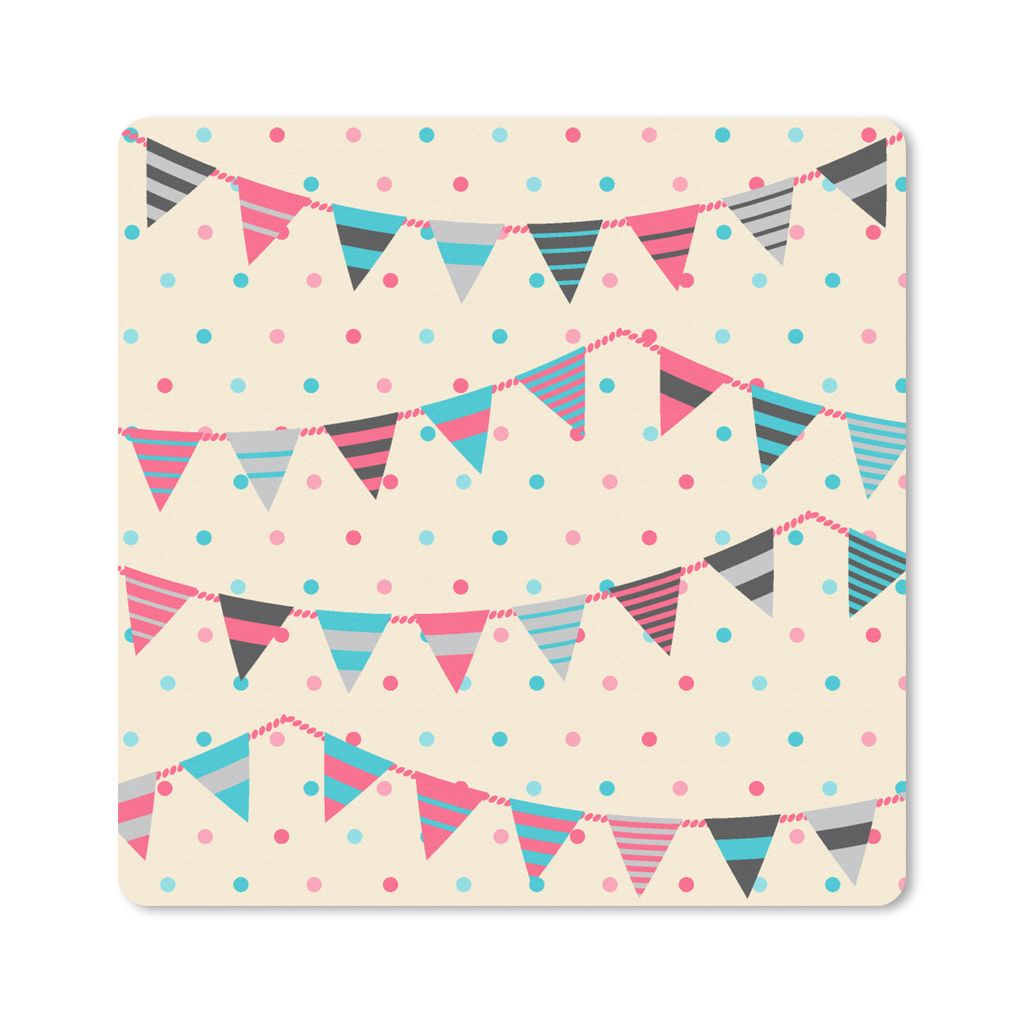 MuchoWow Mauspad Mousepad Girlanden - Muster - Pastell 30x30 cm - Mousepads - Maus Mat - Pad - Mausunterlage - Gaming