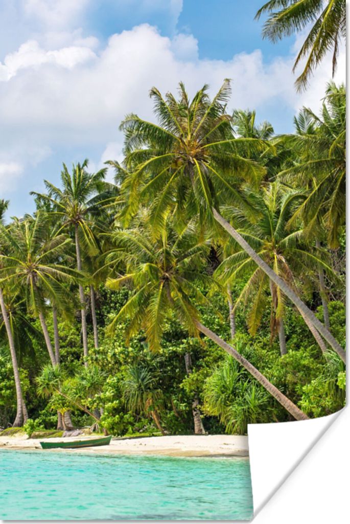 MuchoWow Poster Palme - Meer - Tropisch 60x90 cm - Wanddekoration