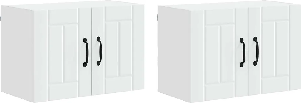 Mobili Cucina SYFAX Bianco 60 cm Set da 2 Pezzi Legno Multistrato