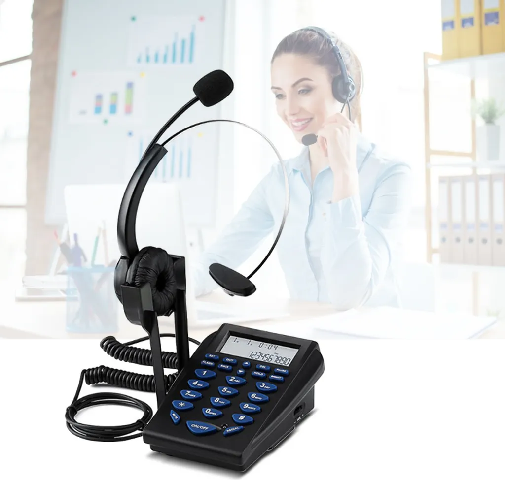 Poste téléphonique fixe avec micro-casque professionnel pour bureau - 8