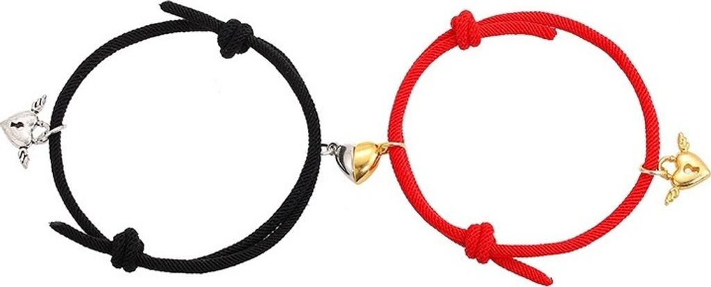 Heart Magnet Armbänder – Stilvoll in Schwarz und Rot für Jeden KP20605