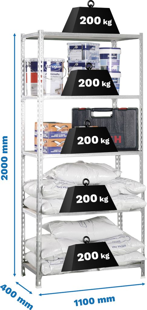 MADERCLICK SUPERPLUS 5/400 GALVA/MADEIRA Metallregal