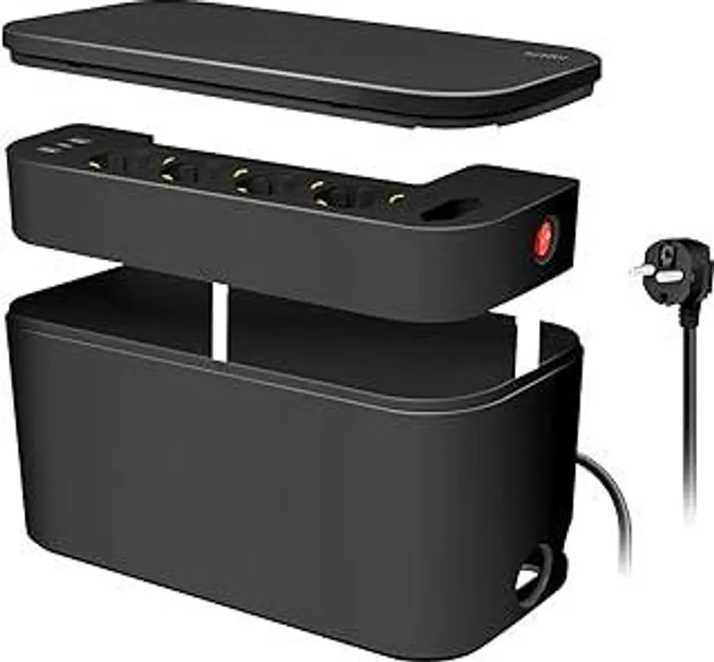 LogiLink LPS282U Box Gestione Cavi 5 Prese 3 USB | Sicurezza IP20