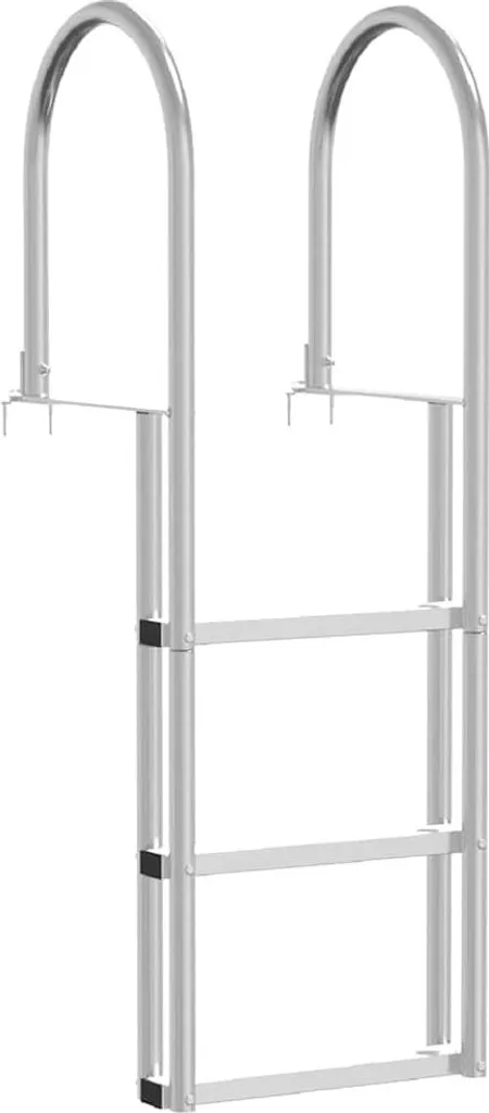 vidaXL Escabeau de quai 3 marches argent 45x11,5x134 cm en aluminium