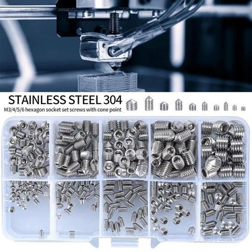 Kit de boîte à vis de 290 pièces en acier zingué pour bricolage