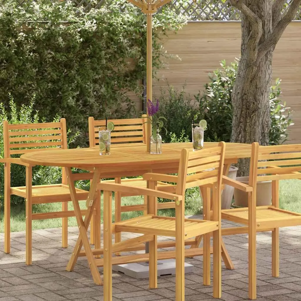 Table de Jardin Pliante vidaXL en Eucalyptus Massif 160x85x75 cm Bois