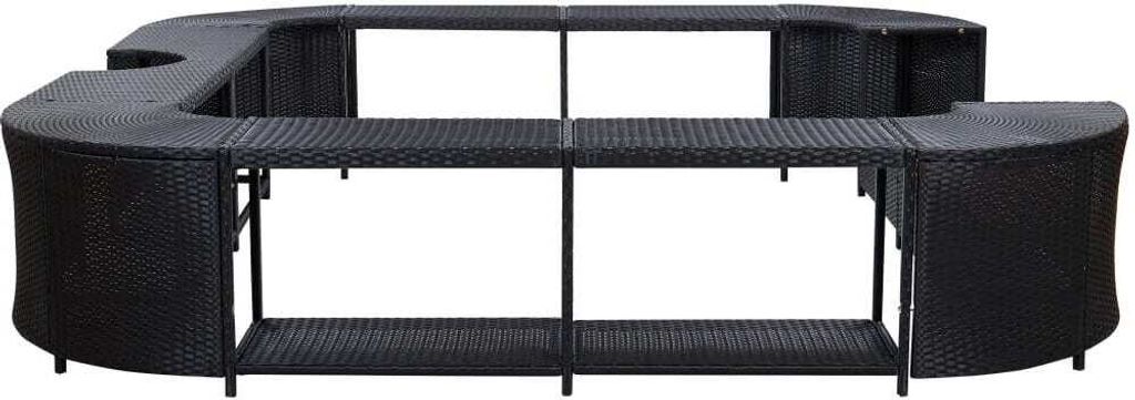 vidaXL Whirlpool-Umrandung Quadratisch Schwarz 268x268x55 Produktbild 3