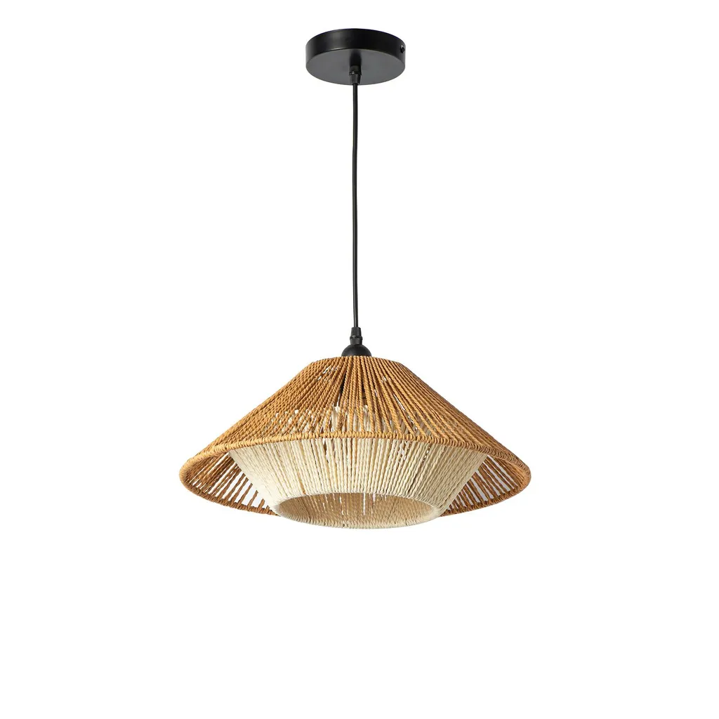 Lustre suspension japonaise en papier naturel 40cm décor wabi-sabi E27