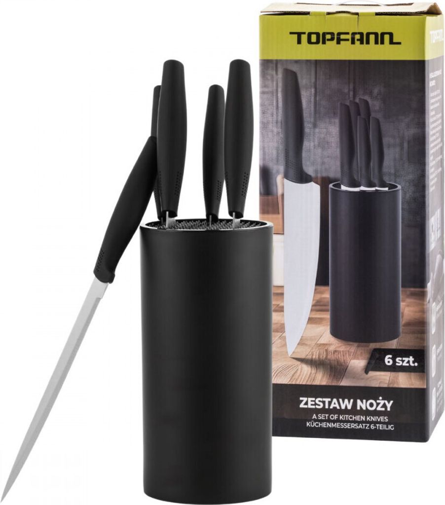 6-teiliges Edelstahl Messer-Set mit Messerblock Universal Produktbild 