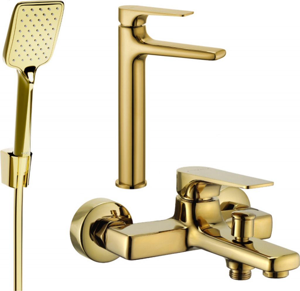 Mexen Lynx R62 Badewannenset, Gold - 745913R62-50