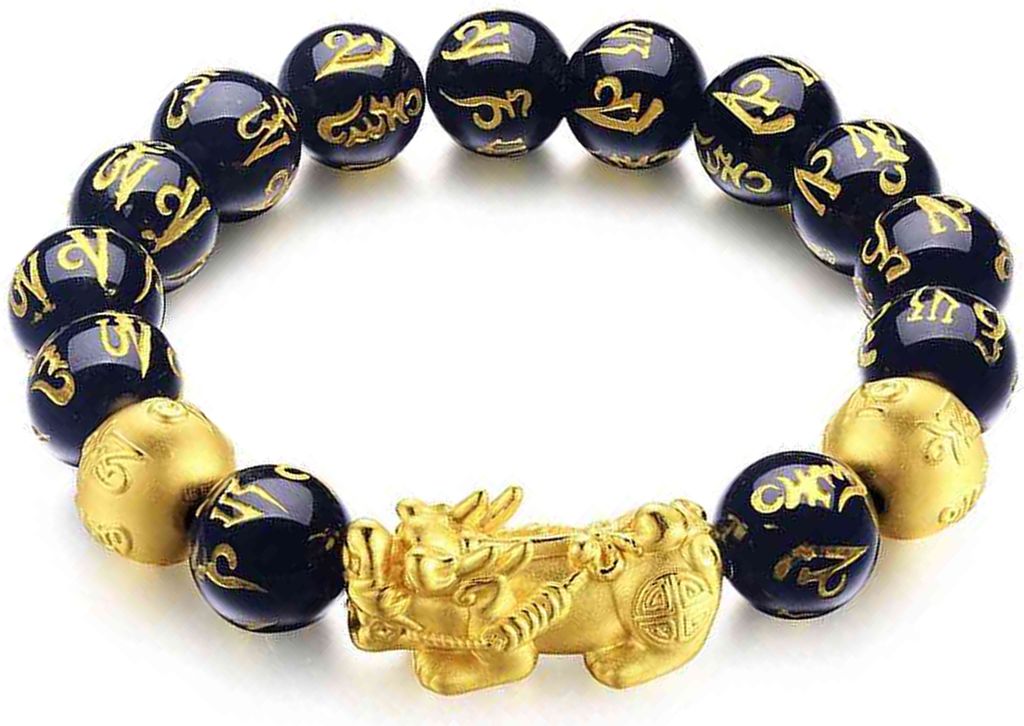 Feng-Shui-Armband, schwarzer Obsidian, Reichtum, Produktbild 