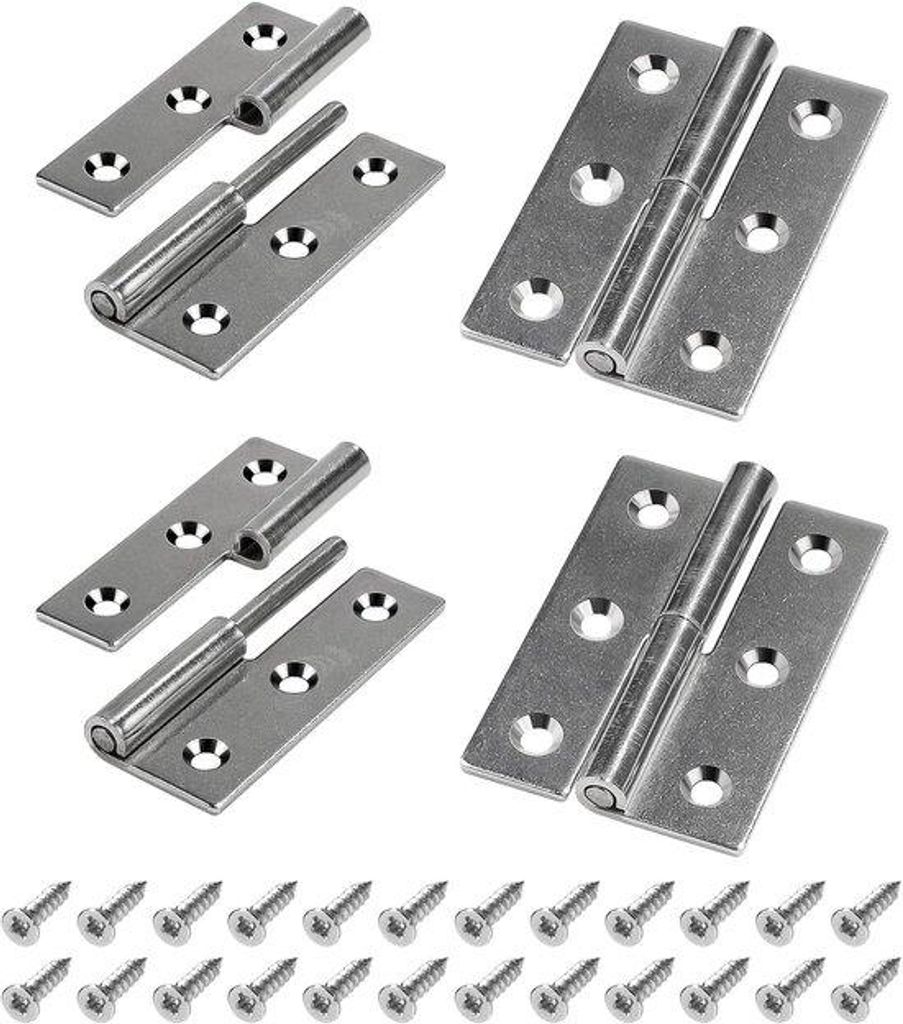 4-faches Türschloss, Hebel-Schloss 7,5 x 5 cm, abnehmbares Schloss mit 24 Schrauben, Türschloss aus Edelstahl 304, rechtes Schloss für innen- un...