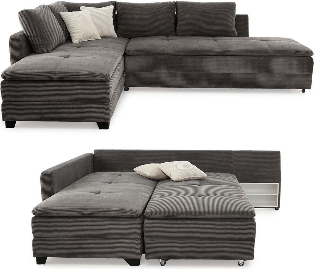 Federkern Ecksofa Doppelbett Dauerschläfer Bettkasten Couch Produktbild 