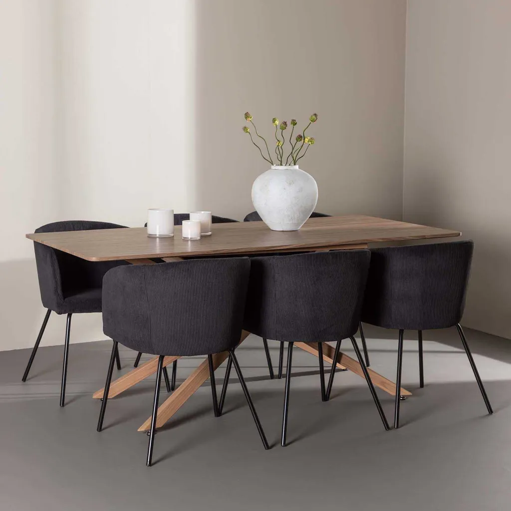 Table Piazza 180 cm mocca, la solution gain de place pour 6 convives - 15