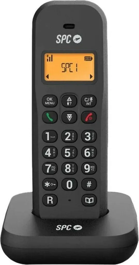 Téléphone Sans Fil SPC 7334N Noir avec Grand Écran et Clavier Confort