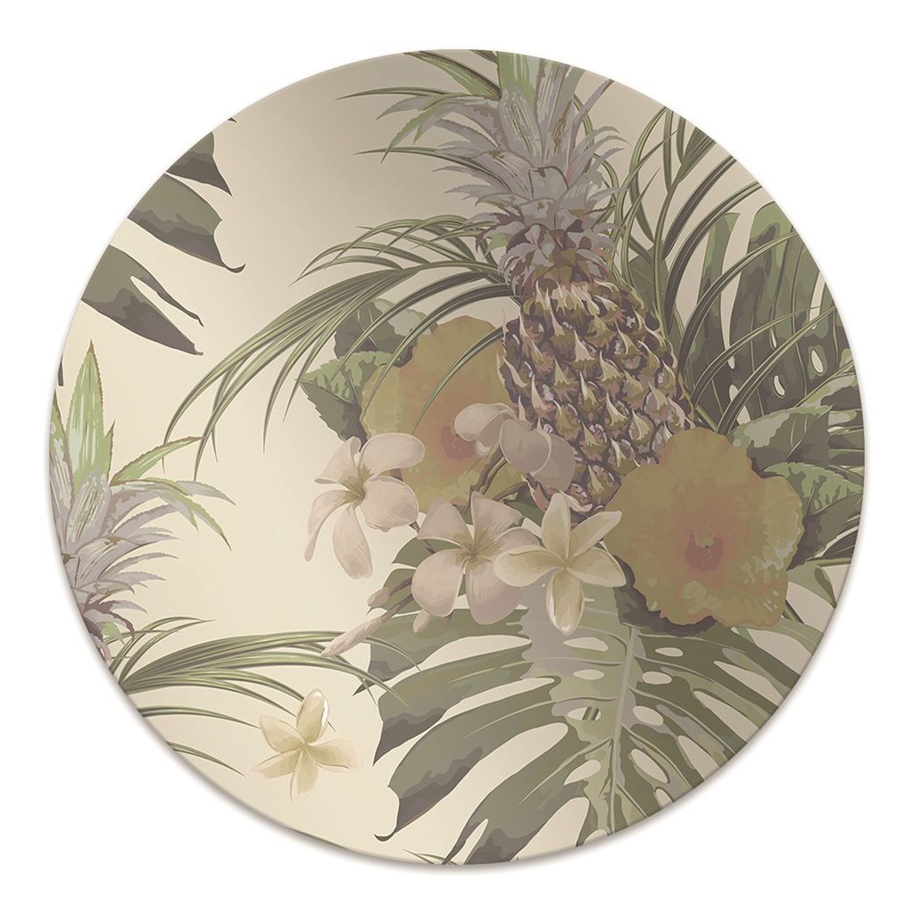 Rundmatte - Stuhlunterlage Bürostuhlunterlage - Rund Ø 100 cm - Bodenmatte - Fußmatte - Ananas