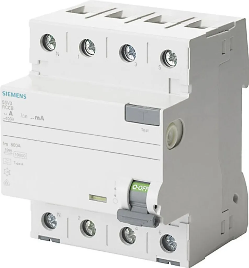 Interrupteur différentiel tétrapolaire 25 A 400 V Siemens 5SV3342-6KL