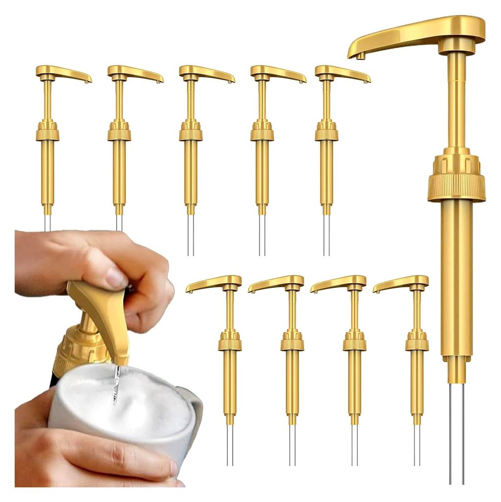 Kaffeesirup Pumpe | Set mit 10 Sirupspendern - Geeignet für 750ml Flaschen in Küche, Haushalt, Bar, Hotel, Reise, Shampoo, Duschgel, Conditioner ...