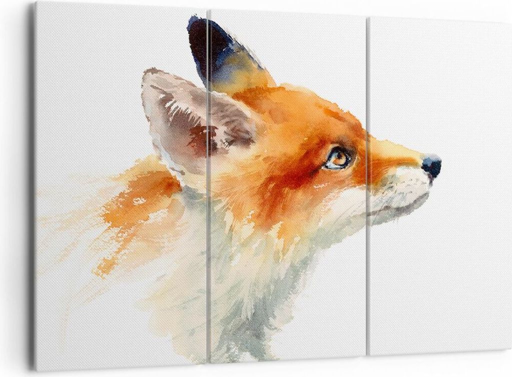 Bild auf Leinwand - Leinwandbild - Fuchs Tier Natur - 165x110cm - Wand Bild - Wanddeko - Leinwanddruck - Bilder - Kunstdruck - Wanddekoration - Lei...