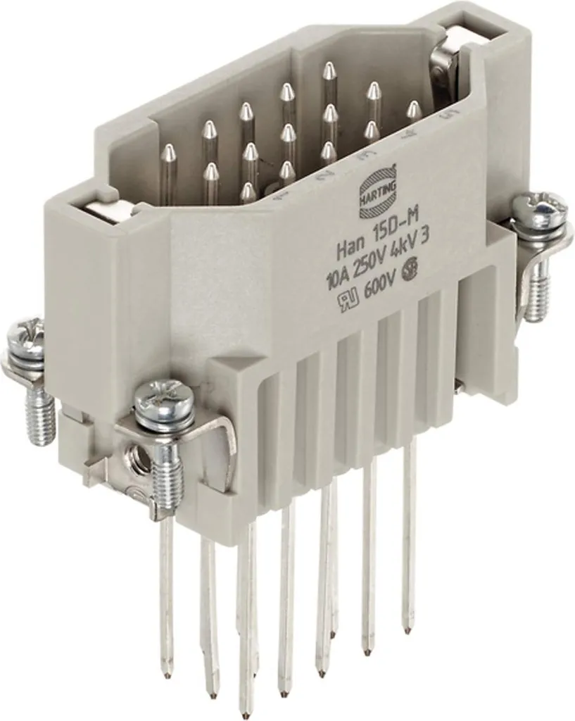 Insert 15 pôles Han 15D Harting 10A 250V avec technologie de connexion Wrap
