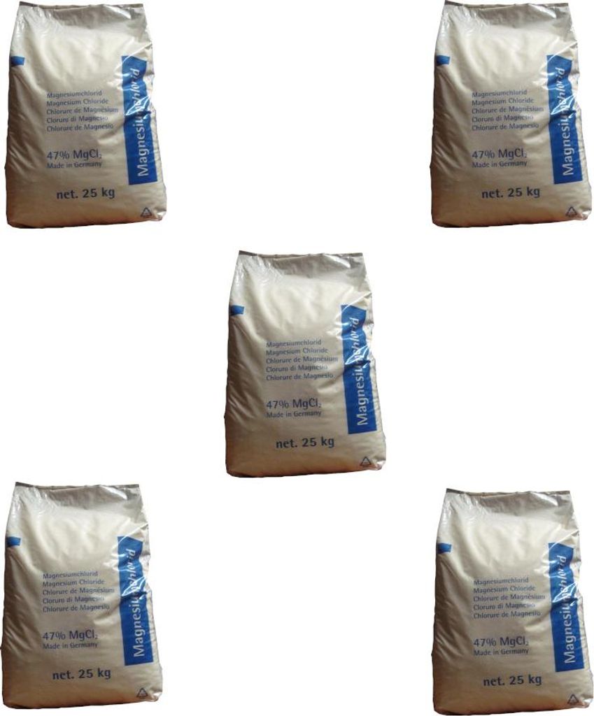 Magnesiumchlorid 5x25kg 47% MgCl2 Entstaubungsmittel Frostschutzmittel