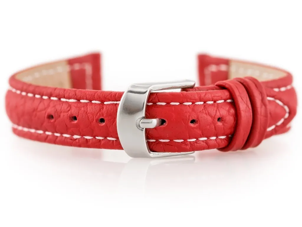 Ricambio Cinturino W71 12mm Pelle Rossa - Compatibile Casio e Altri