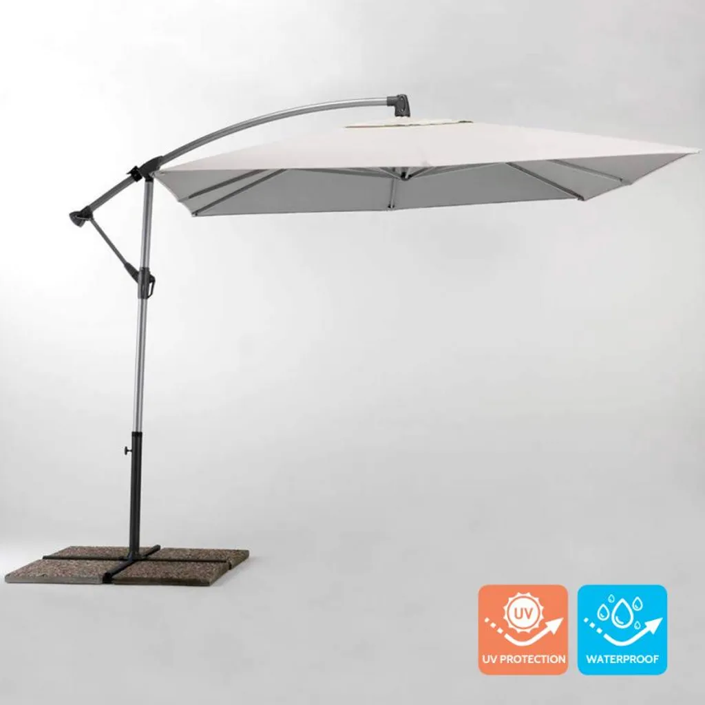Parapluie Suspendu Carré 2,5m en Alu avec Protection UV pour Jardin