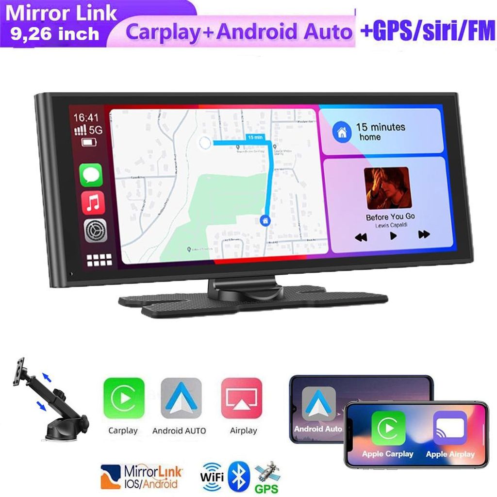 Écran CarPlay de 9,26 pouces avec caméra embarquée avant Image du produit 