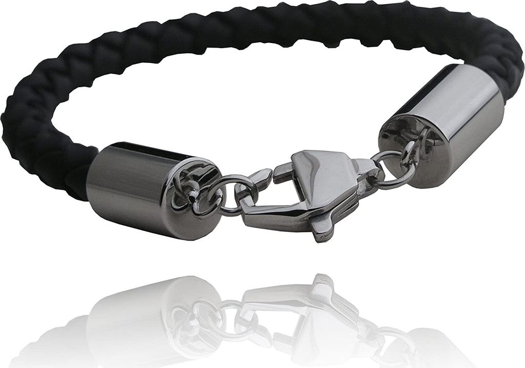 Katschuk Armband mit Edelstahl Verschluss - Männerschmuck - Produktbild 