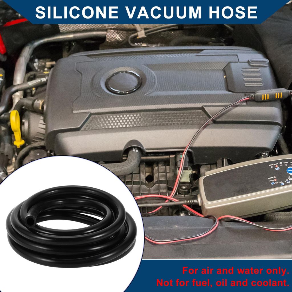Silikon-Vakuumschlauch für Automobil-Vakuumsysteme Hochtemperatur 15ft 9/16" 14mm ID 3,5mm Dicke 1 Stück Schwarz