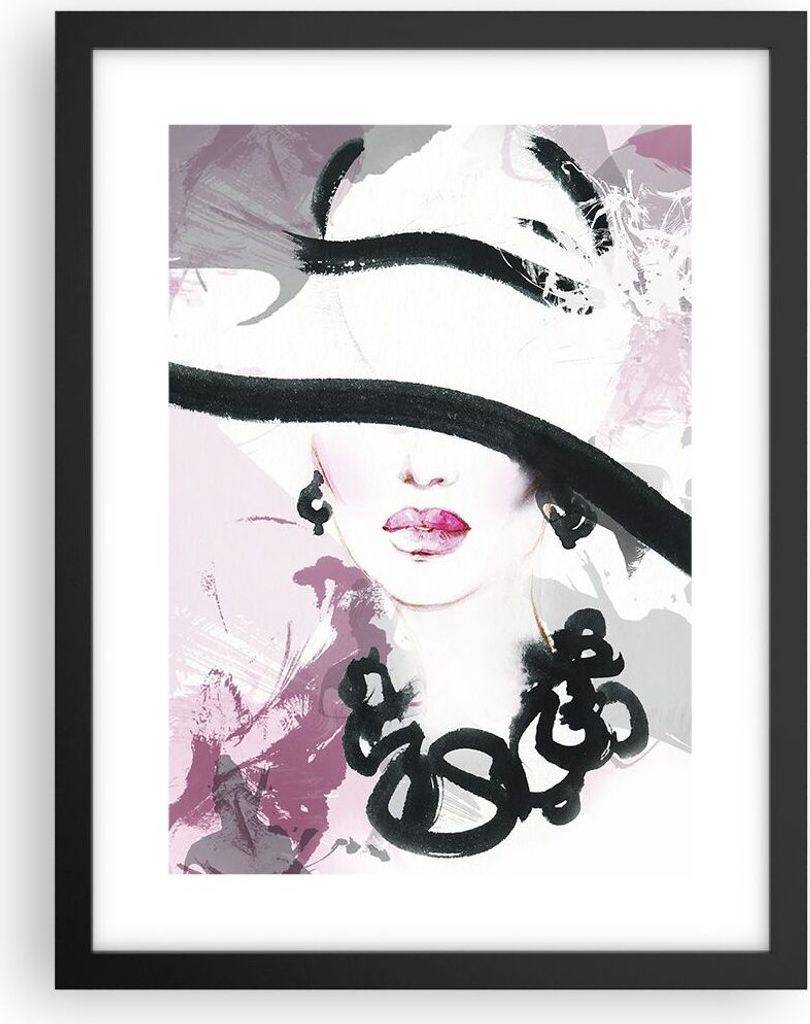 Gerahmtes Poster - Schwarzer Rahmen - Frau Abstraktion - 30x40 cm - Wand Bild - Wanddeko - Wandbilder - Kunstposter - Wandposter - Bilderrahmen - B...