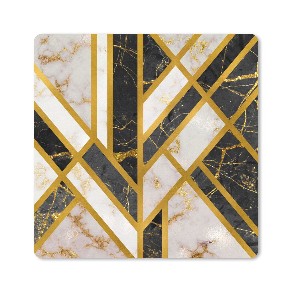MuchoWow Mauspad Mousepad Marmor - Gold - Luxus 30x30 cm - Mousepads - Maus Mat - Pad - Mausunterlage - Gaming