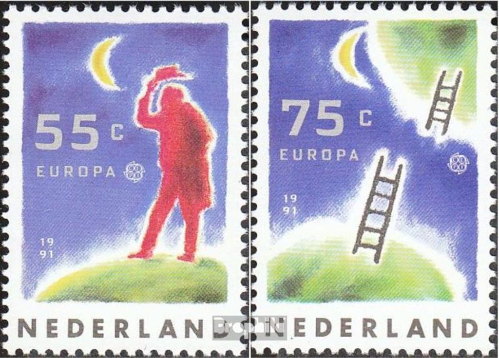 Briefmarken Niederlande 1991 Mi 1409-1410 (kompl.Ausg.) postfrisch Europäische Weltraumfahrt