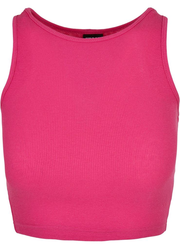 Urban Classics Damen Cropped Rib Top voor Dames T Shirt, Rosa, M EU